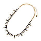 Accessorize London Women's Blue Crystal Cupchain Collar Necklace