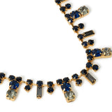 Accessorize London Women's Blue Crystal Cupchain Collar Necklace