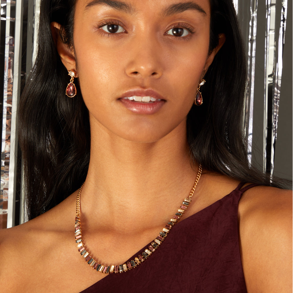 Accessorize London Women's Multy Small baguette necklace
