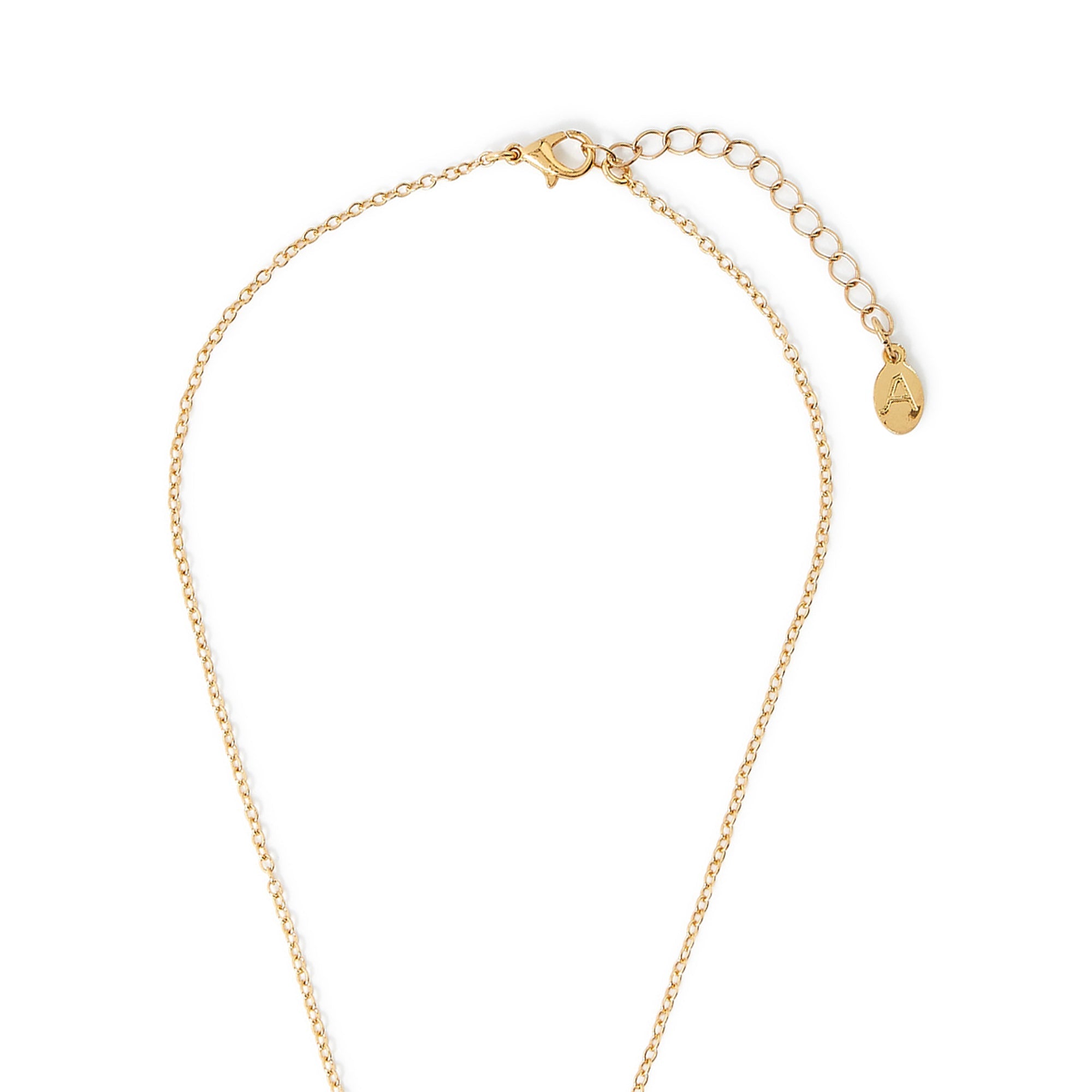 Accessorize London Women's Gold Baguette circle pendant necklace