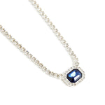 Accessorize London Women's Blue Cup chain halo pendant necklace