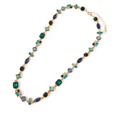 Accessorize London Women's Green Willow Eclectic Stones Collar Necklace