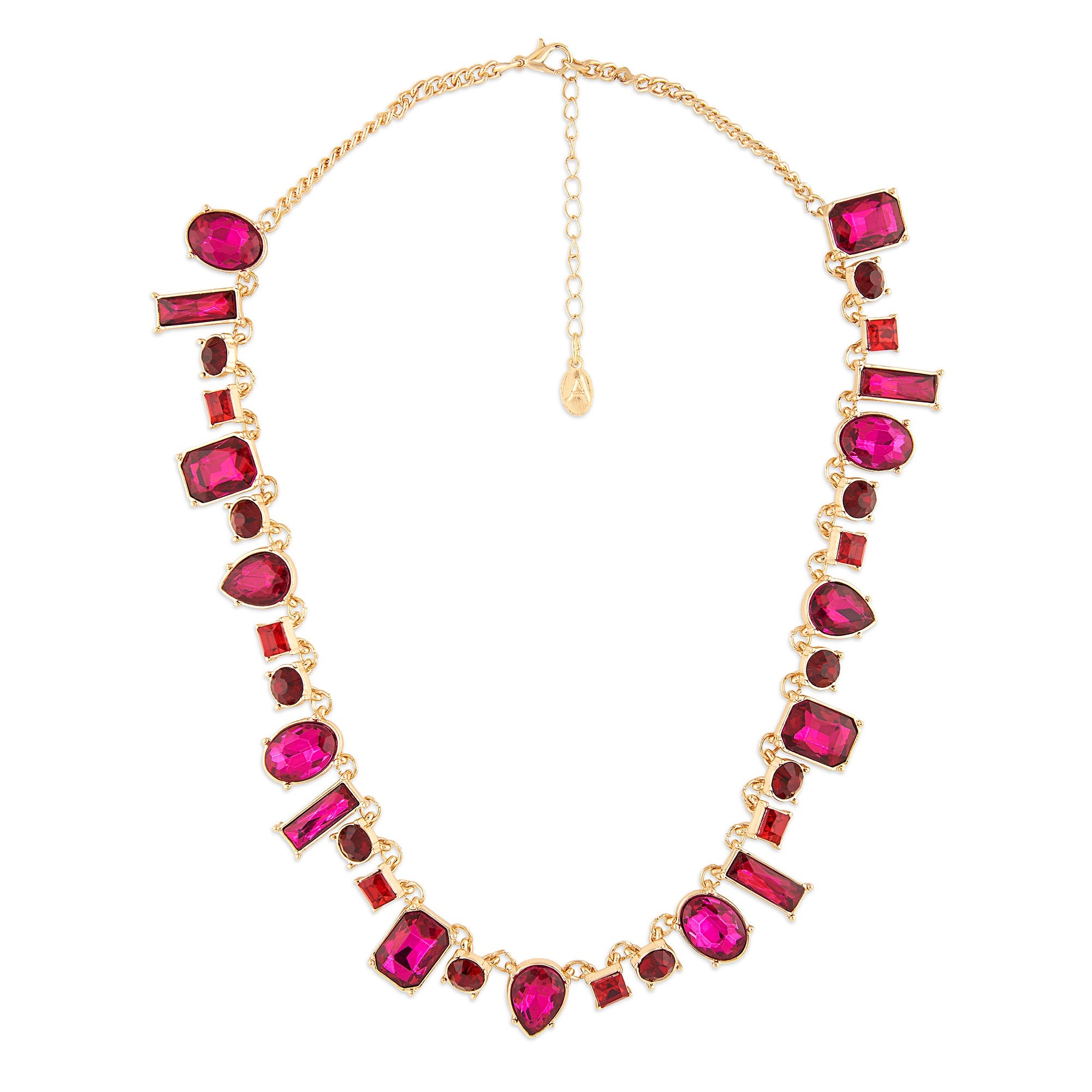 Accessorize London Women's Pink Eclectic Gem Statement Necklace