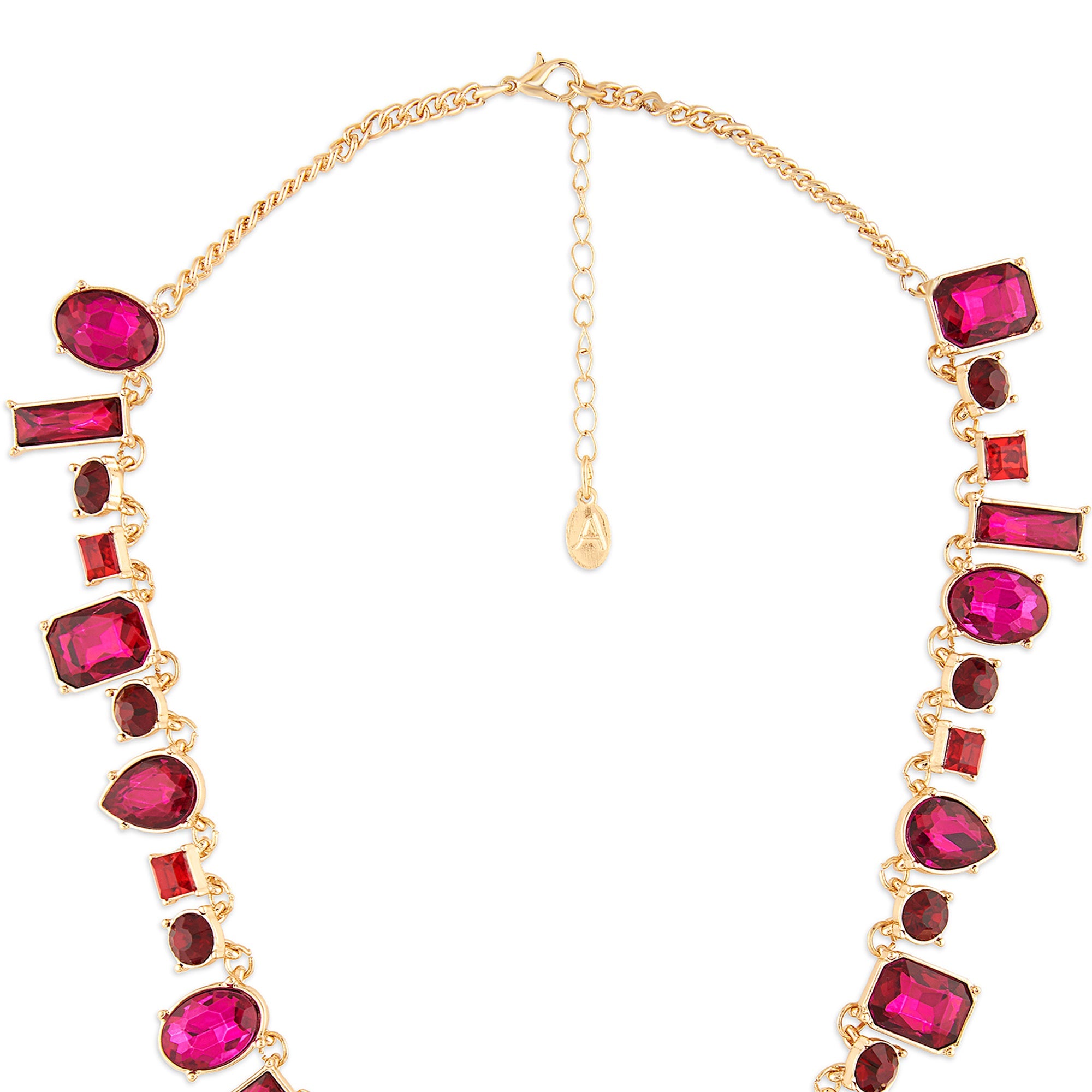 Accessorize London Women's Pink Eclectic Gem Statement Necklace