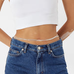 Accessorize London Women'S Silver Set Of 3 Crystal Waist Chain