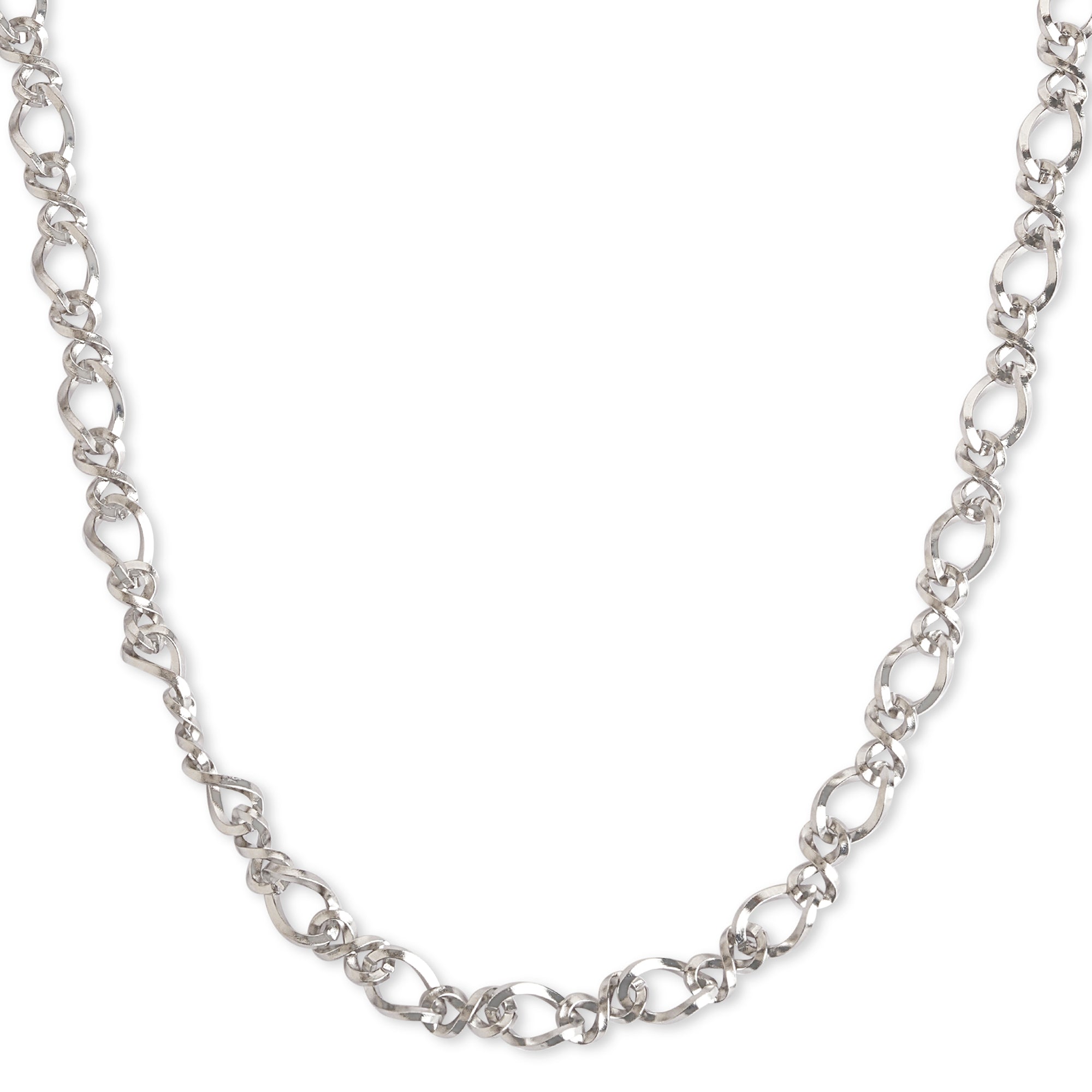 Accessorize London Women's Water Proof Silver Stainless Steel Fancy Chain Necklace