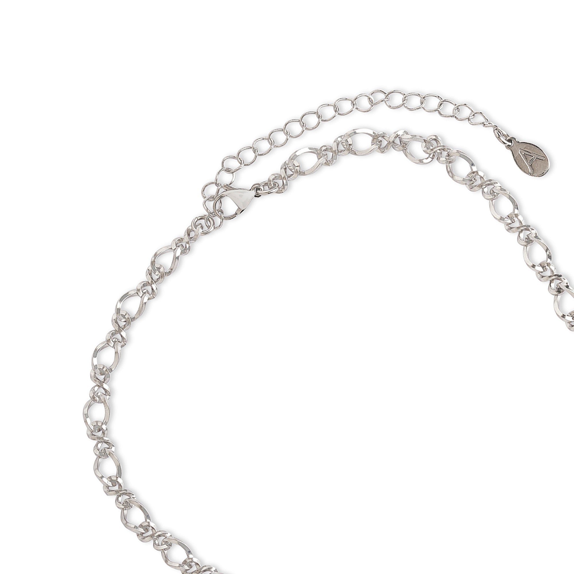 Accessorize London Women's Water Proof Silver Stainless Steel Fancy Chain Necklace