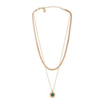 Accessorize London Women's Green Willow Snake Coin Layered Necklaces