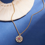 Accessorize London Women's Pink Willow Star Coin Short Pendant Necklace