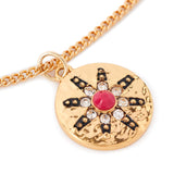 Accessorize London Women's Pink Willow Star Coin Short Pendant Necklace