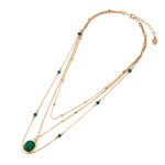 Accessorize London Women's Green Willow Stones Multi Row Layered Necklace