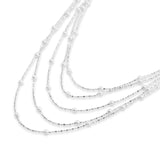 Accessorize London Women's Silver Pearl and fine chain layered necklace