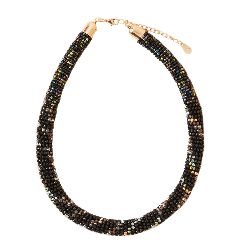 The Draha Necklace - Amethyst Spike Beaded Collar Necklace – XTRA by Stacey
