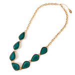 Accessorize London Women's Green Willow Statement Stone Halo Collar Necklace
