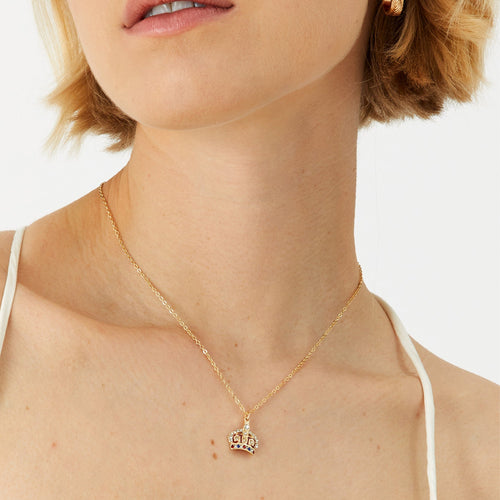 Accessorize London Women's Crown Crystals Pendant Necklace