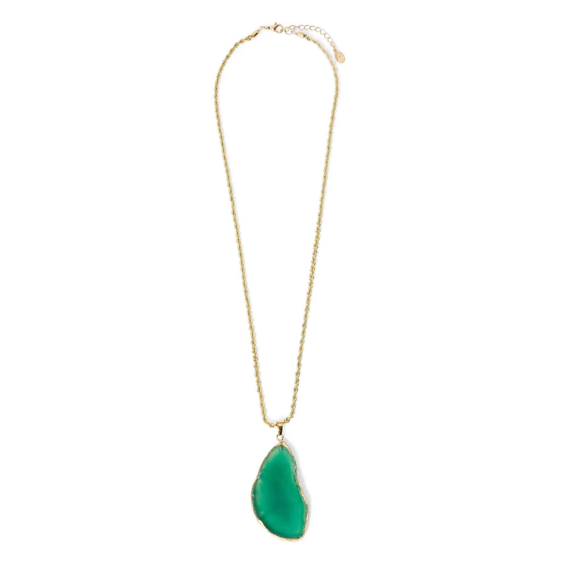 Accessorize London Women's Green Celestial Stone Slice Statement Pendant