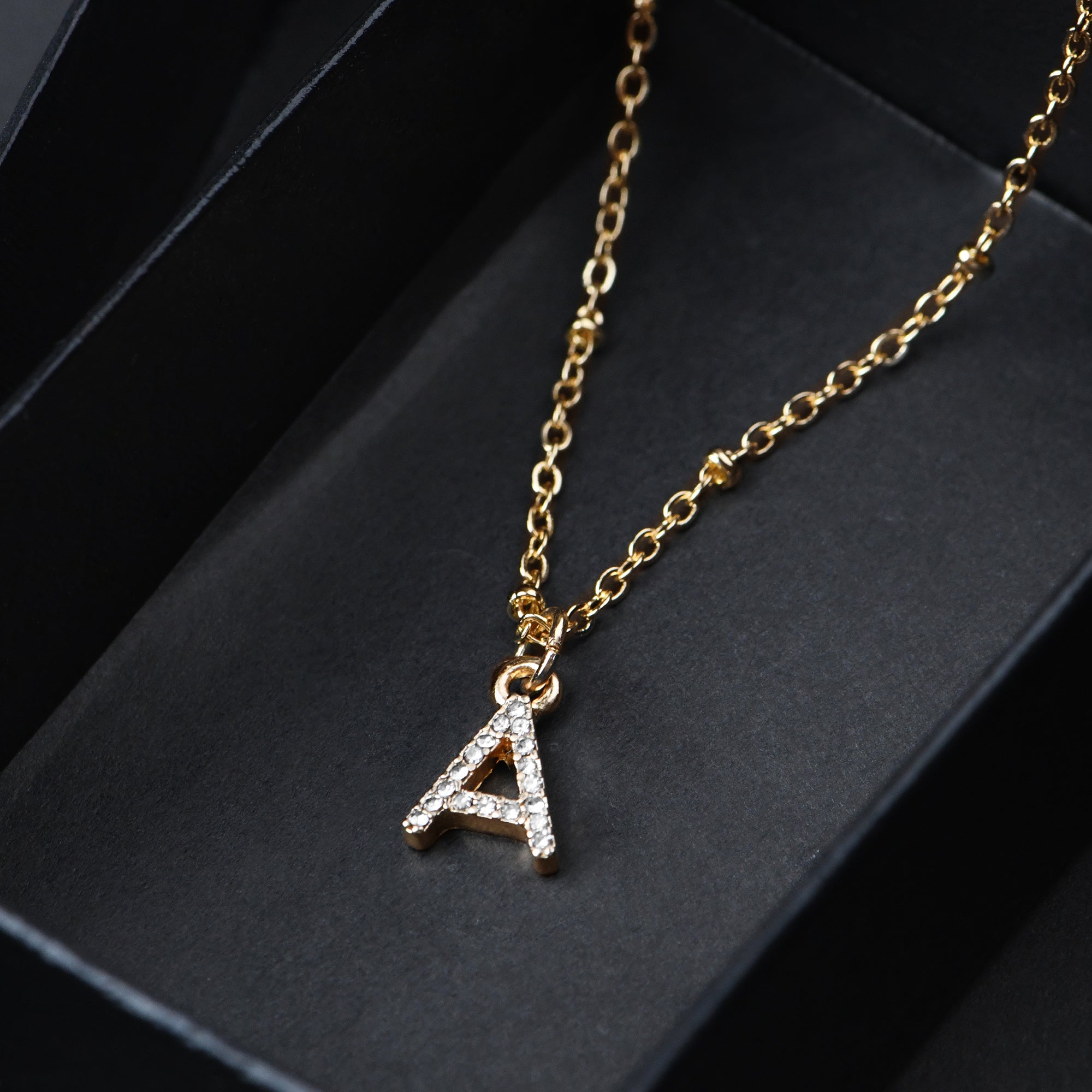 Accessorize London Women's Gold Initial "A" Sparkle Pendant Necklace