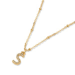 Accessorize London Women's Gold Initial "S" Sparkle Pendant Necklace