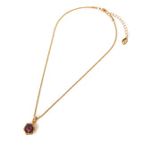 Accessorize London Women's Purple Amber Stone Pendant Necklace