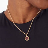 Accessorize London Women's Purple Amber Stone Pendant Necklace