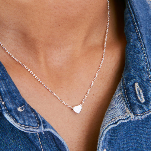 Accessorize London Women's Silver Solid Heart Pendant Necklace
