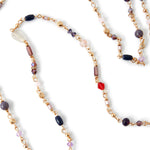 Accessorize London Women's Purple Amber Extra Long Skinny Beaded Rope Necklace