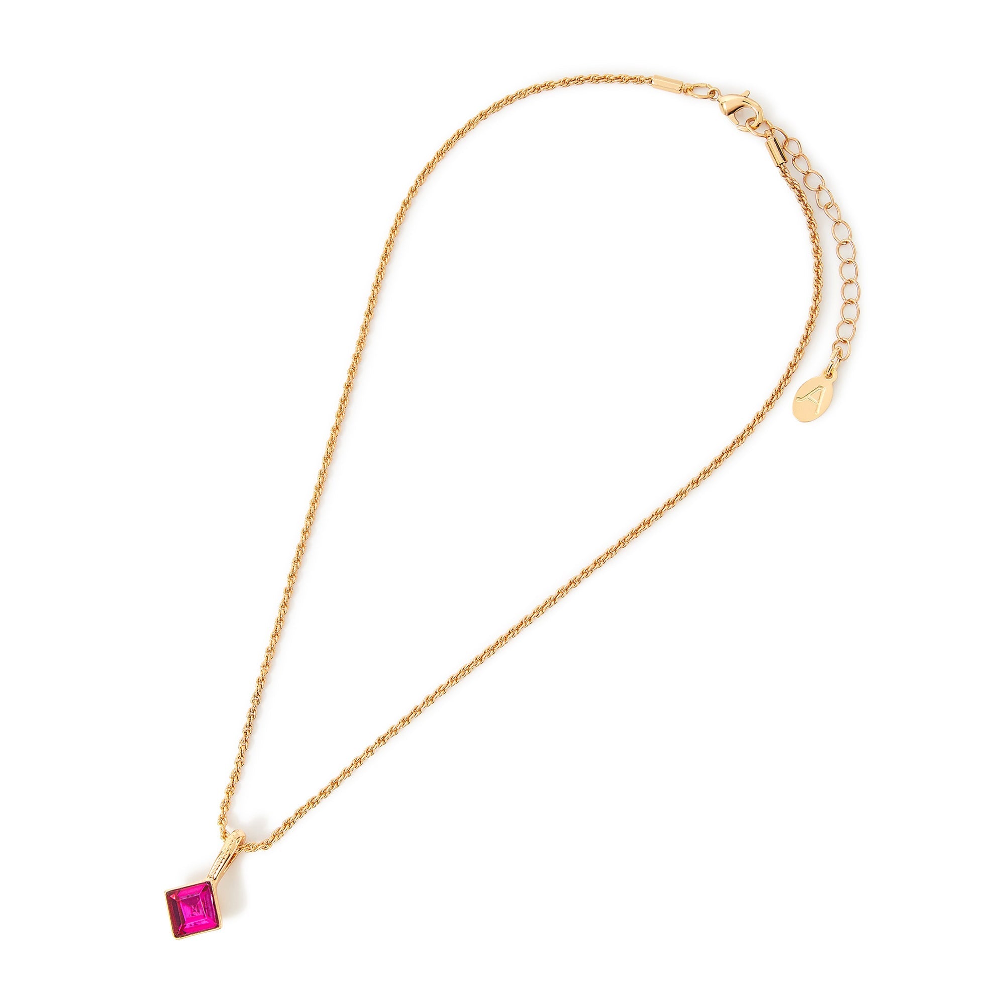 Accessorize London Women's Pink Willow Gem Short Pendant Necklace