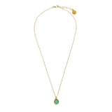 Real Gold Plated Z Healing Stone Amazonite Pendant Necklace For Women By Accessorize London