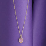 Real Gold Plated Z Healing Stone Rose Quartz Pendant Necklace For Women By Accessorize London