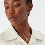 Real Gold Plated Z Stone Square Slice Rose Quartz Pendant Necklace For Women By Accessorize London