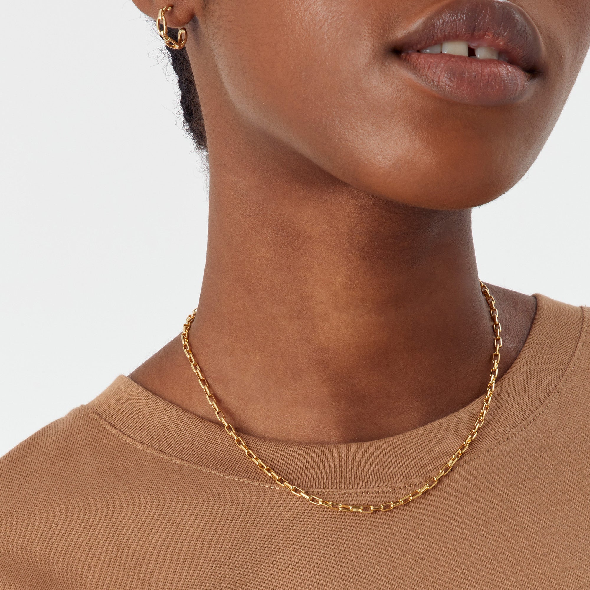 Real Gold Plated Z Chunky Paperclip Chain Necklace For Women By Accessorize London