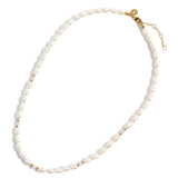 Real Gold Plated Z Pearl And Rose Quartz Bead Necklace For Women By Accessorize London