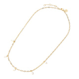 Real Gold Plated Pearl Charm Station Necklace For Women By Accessorize London
