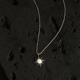 Platinum Plated Opal Starburst Pendant For Women By Accessorize London