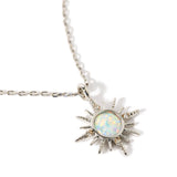 Platinum Plated Opal Starburst Pendant For Women By Accessorize London