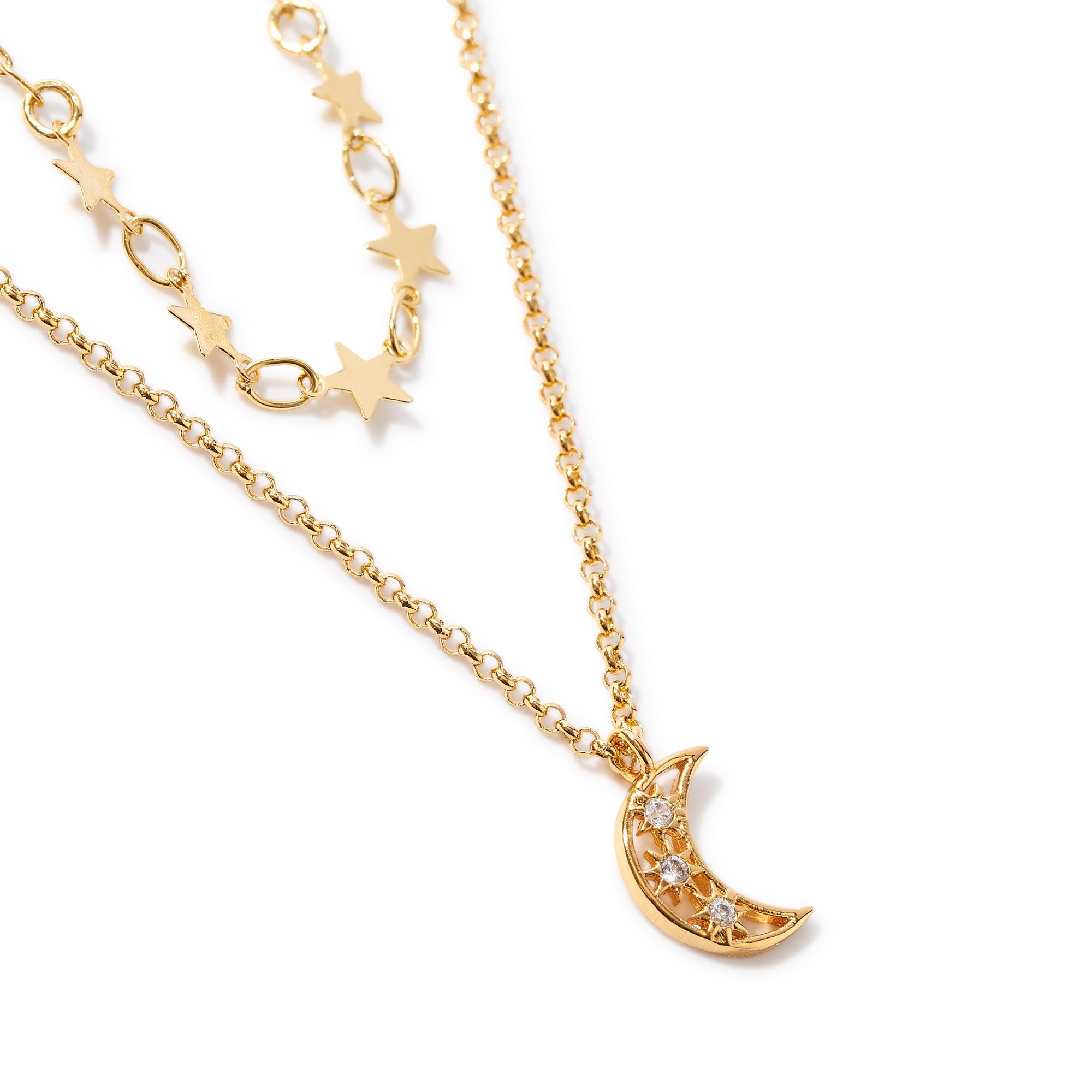 Real Gold Plated Celestial Layered Neclace For Women By Accessorize London