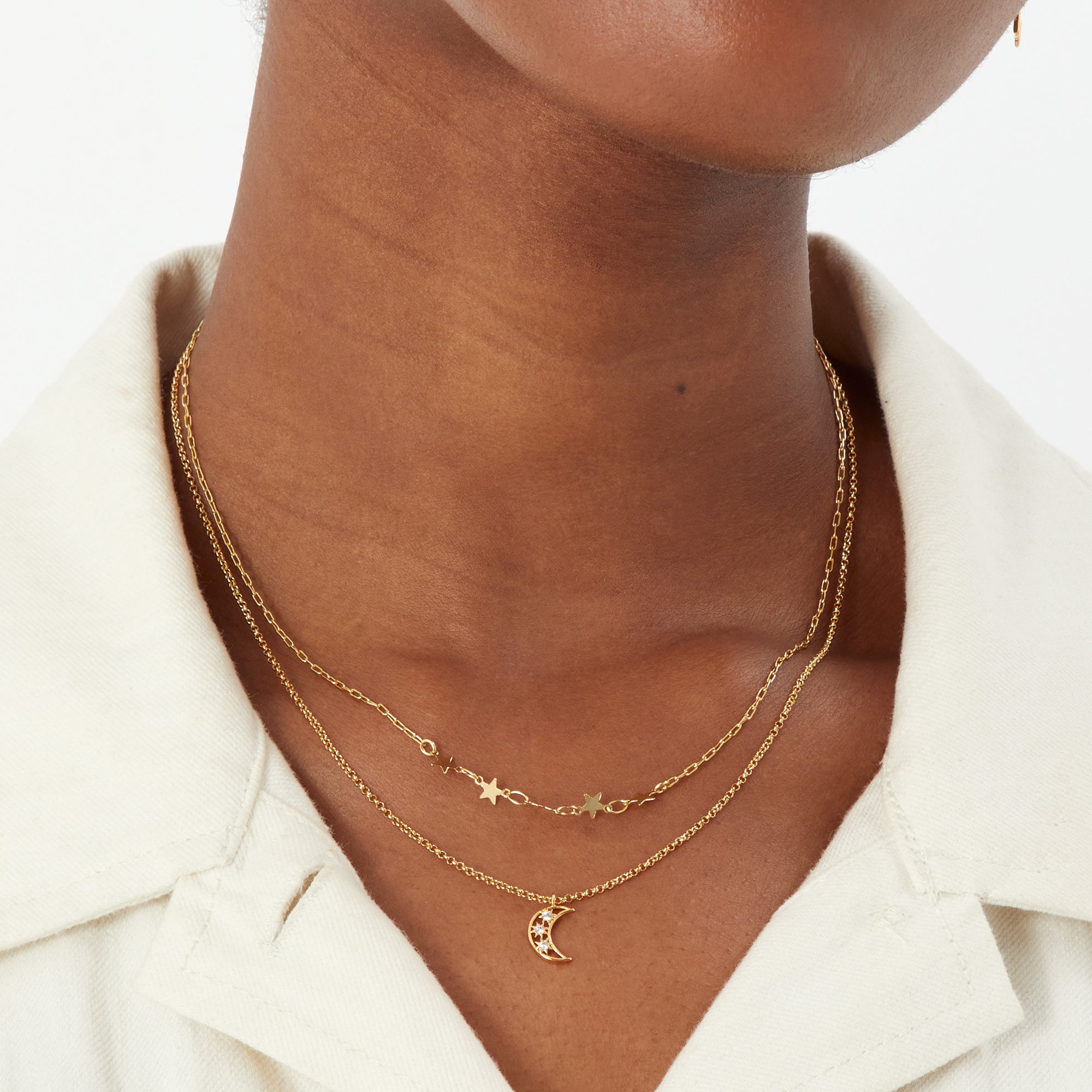 Real Gold Plated Celestial Layered Neclace For Women By Accessorize London