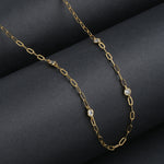 Real Gold Plated Sparkle Station Chain Necklace For Women By Accessorize London