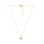 Real Gold Plated "A" Rainbow Initial Pendant For Women By Accessorize London