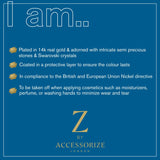 Real Gold Plated "M" Rainbow Initial Pendant For Women By Accessorize London
