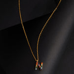 Real Gold Plated "N" Rainbow Initial Pendant For Women By Accessorize London