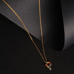 Real Gold Plated "P" Rainbow Initial Pendant For Women By Accessorize London