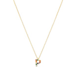 Real Gold Plated "P" Rainbow Initial Pendant For Women By Accessorize London