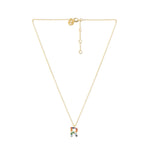 Real Gold Plated "R" Rainbow Initial Pendant For Women By Accessorize London