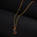 Real Gold Plated "S" Rainbow Initial Pendant For Women By Accessorize London