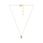 Real Gold Plated "S" Rainbow Initial Pendant For Women By Accessorize London