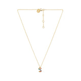 Real Gold Plated "S" Rainbow Initial Pendant For Women By Accessorize London