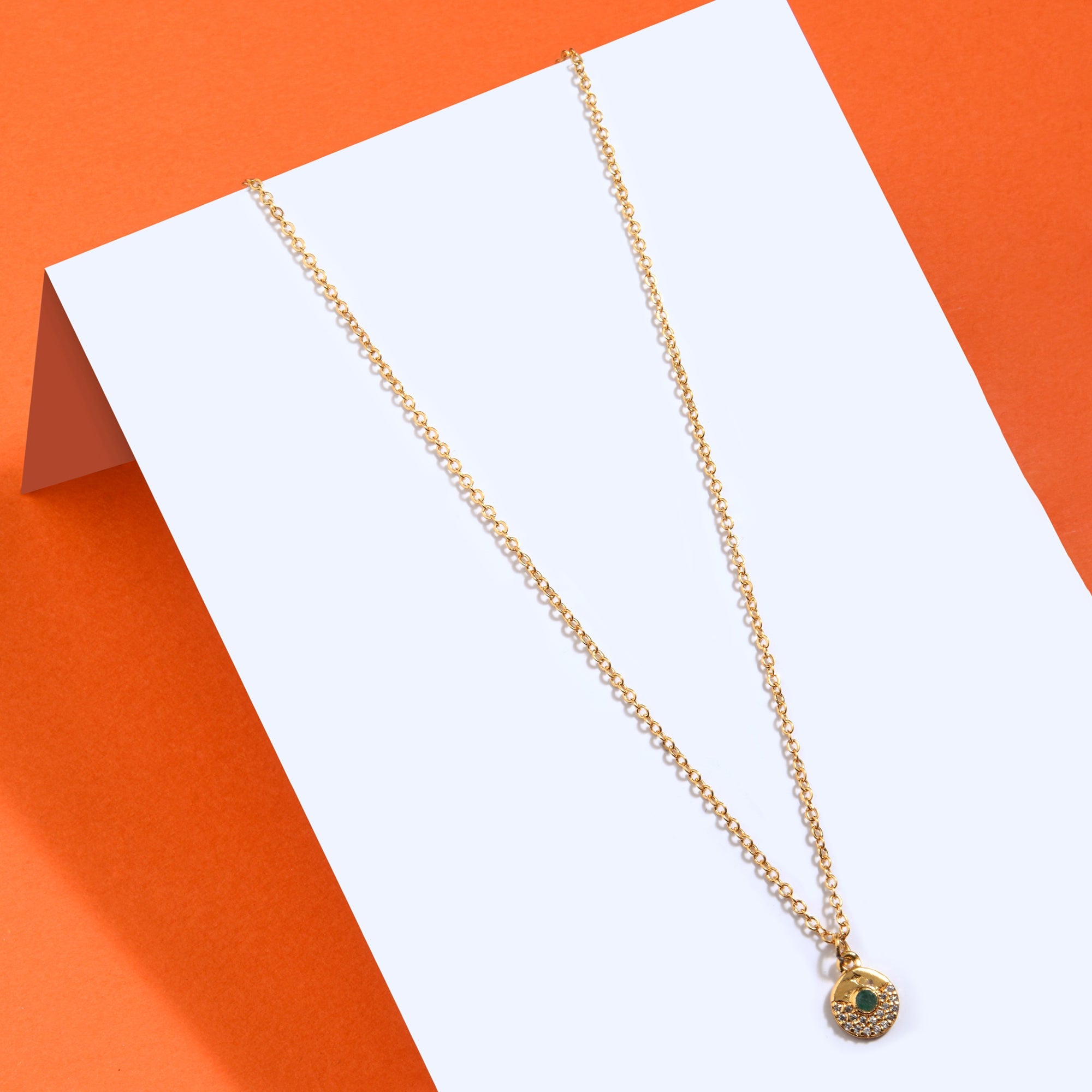 Real Gold Plated Z Disc Pendant Necklace For Women By Accessorize London
