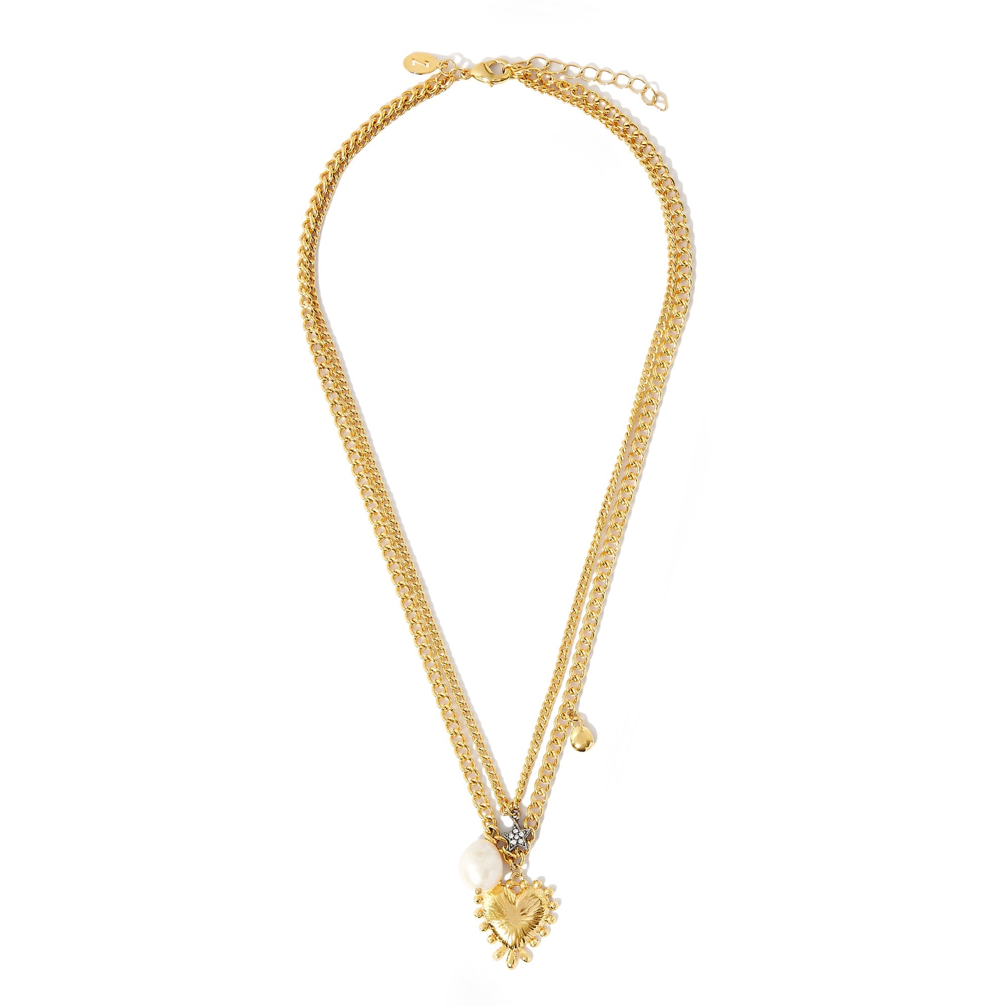 Real Gold Plated Z Grecian Layer Necklace For Women By Accessorize London