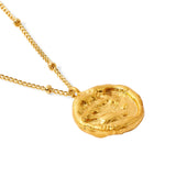 Real Gold Plated Z Molten Coin Pendant Necklace For Women By Accessorize London